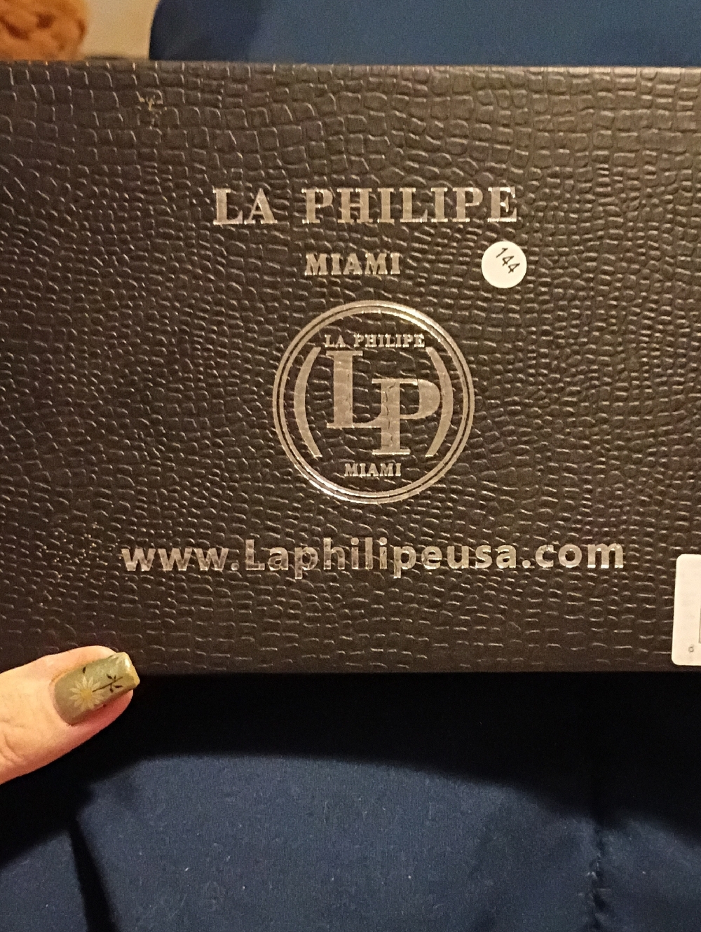 La Phillipe Violet Double-Stitched Wrist Strap with Metal Clasp Wallet